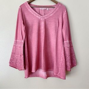 Soft Surroundings Red Washed Tunic Top